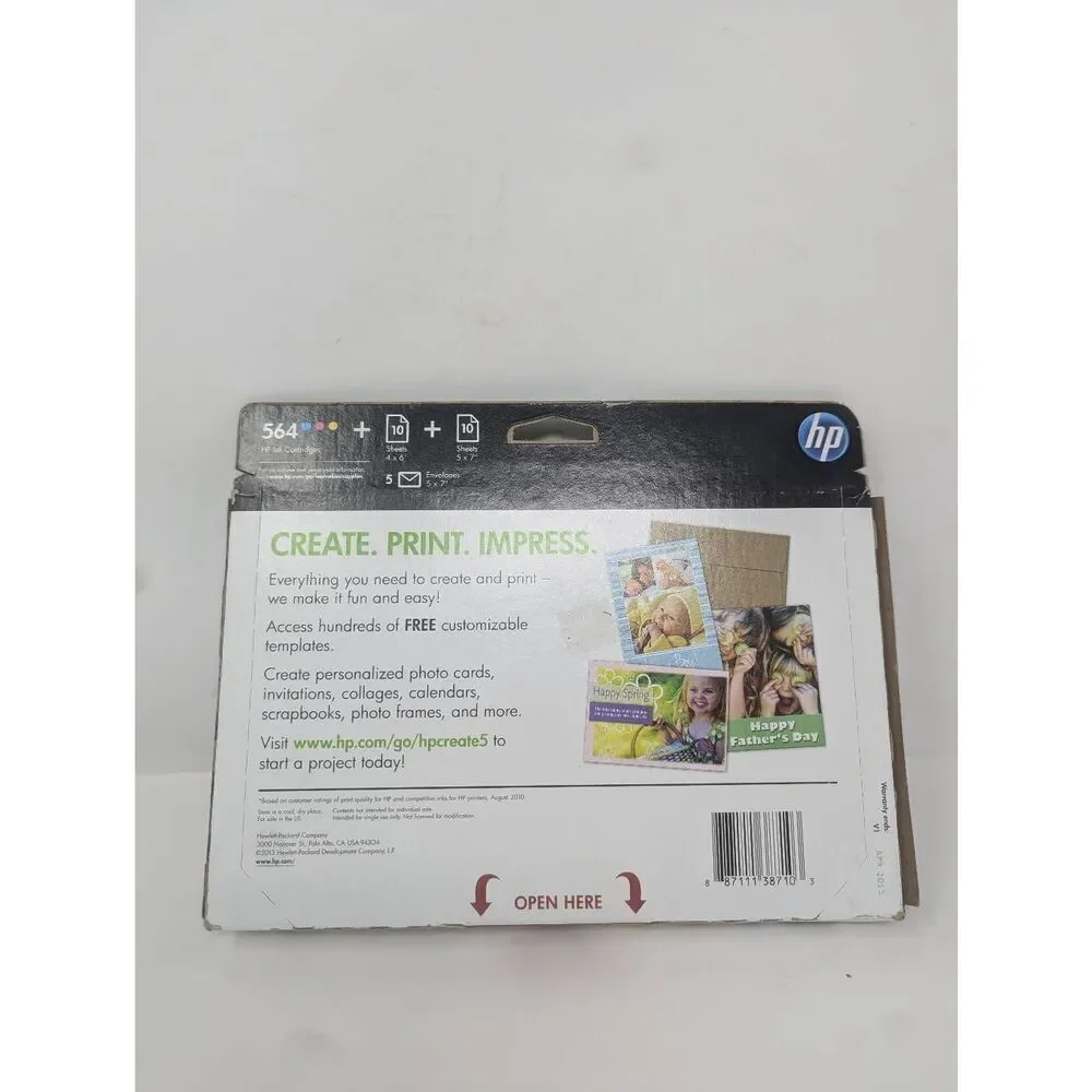 NEW Genuine HP 564XL Tricolor 4 Pack, Cyan, Magenta, Yellow, Photo Sheets, Expir